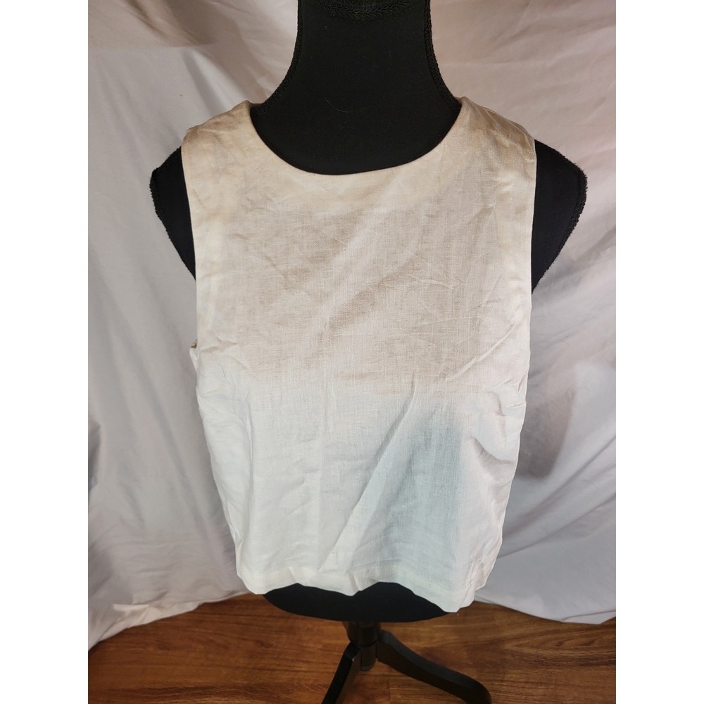 Banana Republic White Linen Crop Top